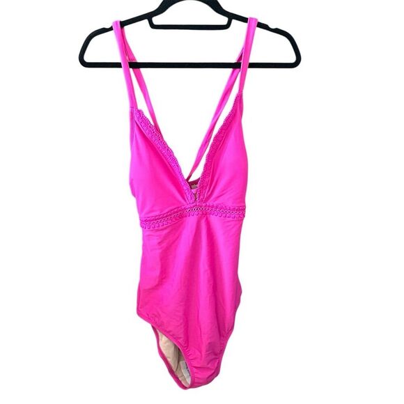 Kona Sol Women's Pink One Piece Swimsuit Size L Crossback Straps - Picture 1 of 4